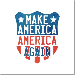 Make America America Again Shield Posters and Art